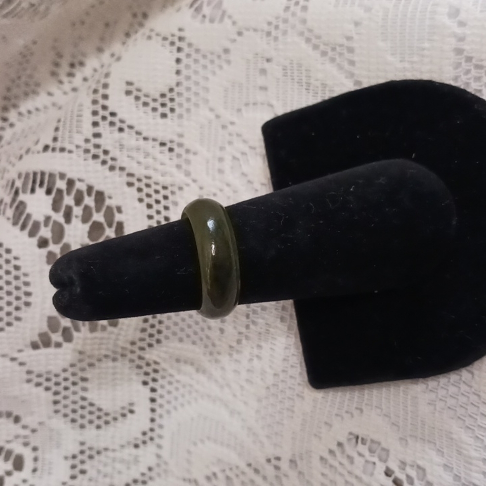 Genuine Jade Band Ring Size 6